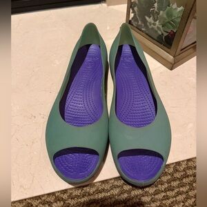 Crocs Carlie Ballet Flats Green/Purple Size 10 Women’s